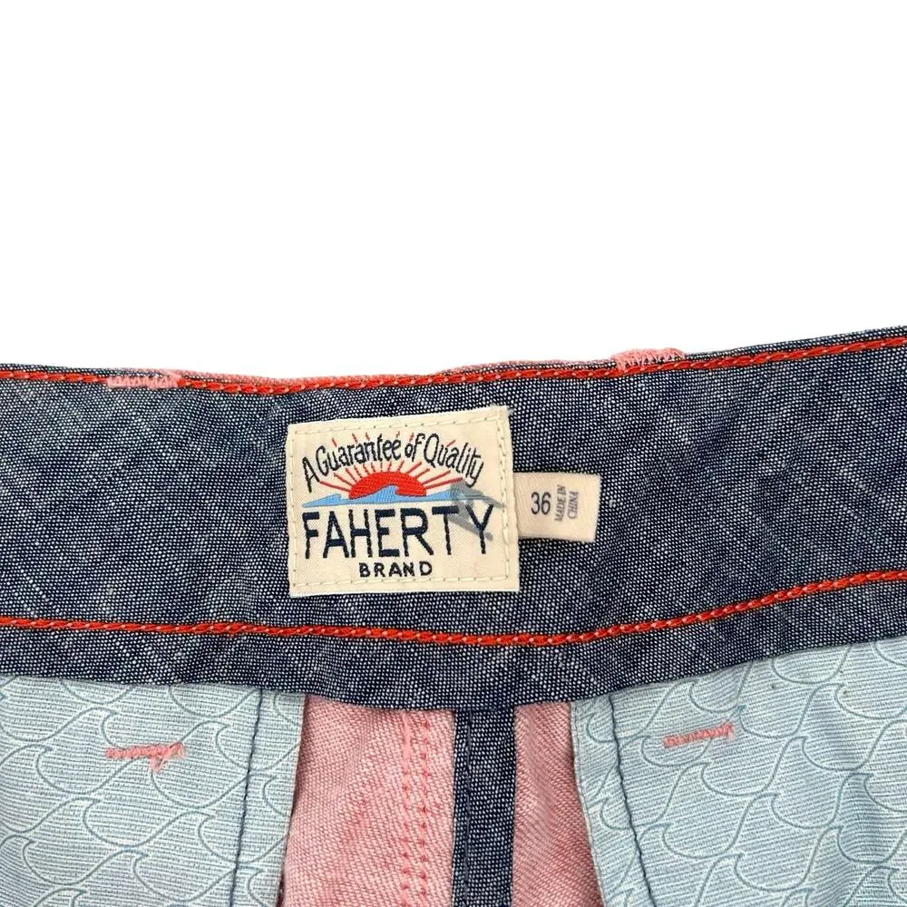 Faherty men’s linen blend organic cotton flat front Bermuda shorts